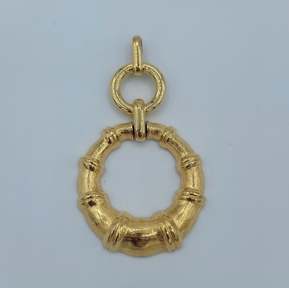 Monet Goldtone Circle Pendant #762 - Picture 1 of 9